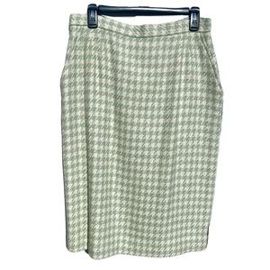 Evan-Picone Mint Houndstooth Pencil Skirt